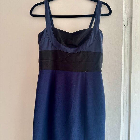 BCBG | BCBCMAXAZRIA Arabella Navy and Black Dress | Floor Length Gown - Picture 6 of 7